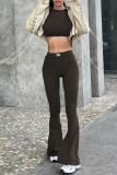 Casual Sportswear Letter Print O Neck Long Sleeve Two Pieces