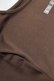 Casual Sportswear Letter Print O Neck Long Sleeve Two Pieces