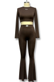 Casual Sportswear Letter Print O Neck Long Sleeve Two Pieces