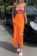 Sexy Solid Hollowed Out Contrast Strapless One Step Skirt Dresses