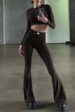 Casual Sportswear Letter Print O Neck Long Sleeve Two Pieces