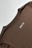 Casual Sportswear Letter Print O Neck Long Sleeve Two Pieces
