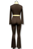 Casual Sportswear Letter Print O Neck Long Sleeve Two Pieces