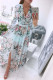 Elegant Floral Slit V Neck Printed Dresses