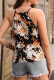 Vintage Vacation Floral Patchwork V Neck Tops