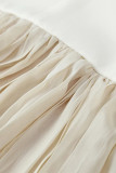 Sexy Solid Patchwork V Neck Sling Dresses
