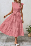 Elegant Solid Bandage Fold Texture Half A Turtleneck A Line Dresses