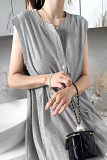 Casual Solid Buttons O Neck Shirt Dresses