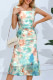Elegant Gradient Patchwork Mesh Square Collar One Step Skirt Dresses