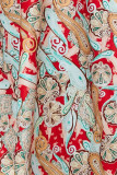 Vintage Elegant Floral Backless V Neck Beach Dresses