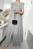 Casual Solid Buttons O Neck Shirt Dresses