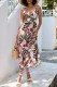 Vintage Elegant Floral Backless V Neck Beach Dresses