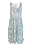 Casual Floral Patchwork U Neck Printed Dresses