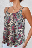 Casual Vintage National Totem Print U Neck Tops