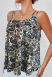 Casual Vintage National Totem Print U Neck Tops