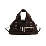 Casual Vintage Solid Rivets Metal Accessories Decoration Bags