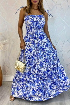 Elegant Floral Frenulum Sling Dresses