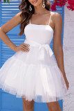 Sexy Party Solid Frenulum Mesh Princess Dresses
