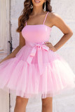 Sexy Party Solid Frenulum Mesh Princess Dresses