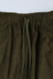 Vintage Elegant Solid Lace Zipper Loose High Waist Type A Patchwork Bottoms