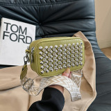 Casual Street Solid Rivets Zipper Bags