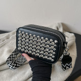 Casual Street Solid Rivets Zipper Bags