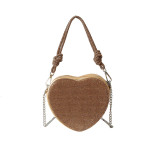 Celebrities Elegant Solid Heart Shaped Sequined Rhinestone Bags