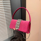 Celebrities Elegant Solid Chains Rhinestone Bags