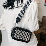 Casual Street Solid Rivets Zipper Bags