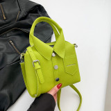 Casual Solid Rivets Buttons Zipper Bags