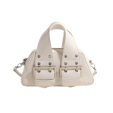 Casual Vintage Solid Rivets Metal Accessories Decoration Bags