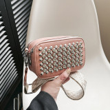 Casual Street Solid Rivets Zipper Bags