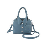 Casual Solid Rivets Buttons Zipper Bags