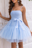 Sexy Party Solid Frenulum Mesh Princess Dresses
