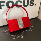 Celebrities Elegant Solid Chains Rhinestone Bags