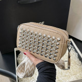 Casual Street Solid Rivets Zipper Bags