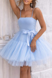 Sexy Party Solid Frenulum Mesh Princess Dresses