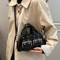 Casual Vintage Solid Rivets Metal Accessories Decoration Bags