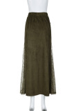 Vintage Elegant Solid Lace Zipper Loose High Waist Type A Patchwork Bottoms