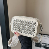 Casual Street Solid Rivets Zipper Bags