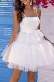 Sexy Party Solid Frenulum Mesh Princess Dresses