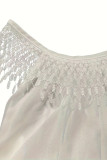 Casual Simplicity Solid Tassel U Neck Sleeveless Dresses
