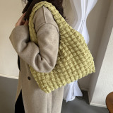 Casual Simplicity Plaid Solid Fold Contrast Bags