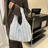Casual Simplicity Plaid Solid Fold Contrast Bags