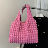Casual Simplicity Plaid Solid Fold Contrast Bags