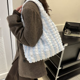 Casual Simplicity Plaid Solid Fold Contrast Bags