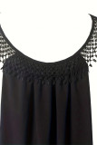 Casual Simplicity Solid Tassel U Neck Sleeveless Dresses