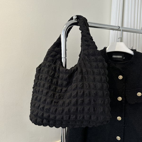 Casual Simplicity Plaid Solid Fold Contrast Bags