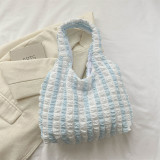 Casual Simplicity Plaid Solid Fold Contrast Bags