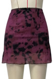 Sexy Vintage Gradient Geometric Tie-dye Regular High Waist Type A Patchwork Bottoms